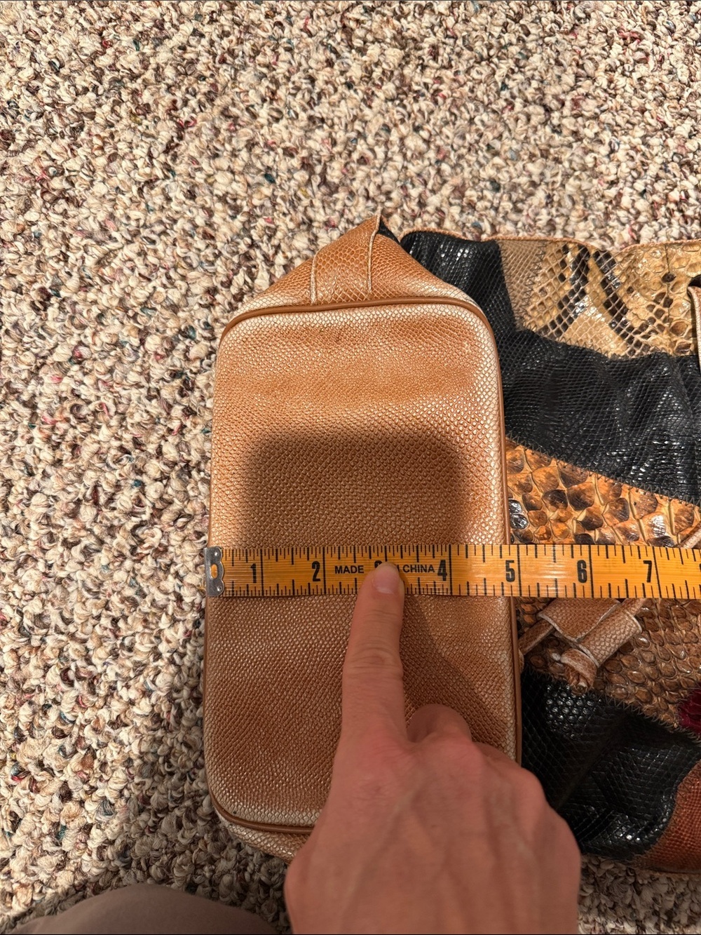 Vintage Caprice Patchwork Snakeskin Bucket Bag Satchel Handbag/Purse - Picture 10 of 12